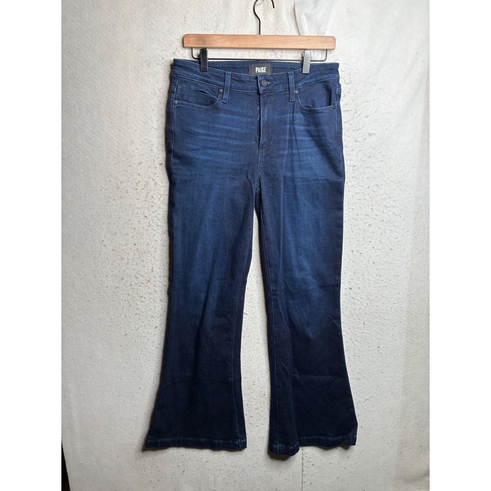 Paige Genevieve High Rise Flare Jeans Dark Indigo Novela Wash 29 W7235